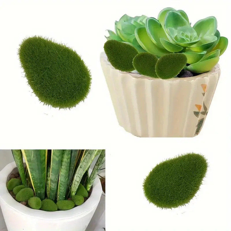 Artificial Moss Rocks, 6 Tamaño Faux Verde Moss Covered Stones Verde Moss Balls Decorative Fake Moss Decoración for Fairy Gardens Floral Arrangements Craft
