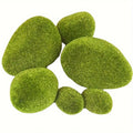 Artificial Moss Rocks, 6 Tamaño Faux Verde Moss Covered Stones Verde Moss Balls Decorative Fake Moss Decoración for Fairy Gardens Floral Arrangements Craft