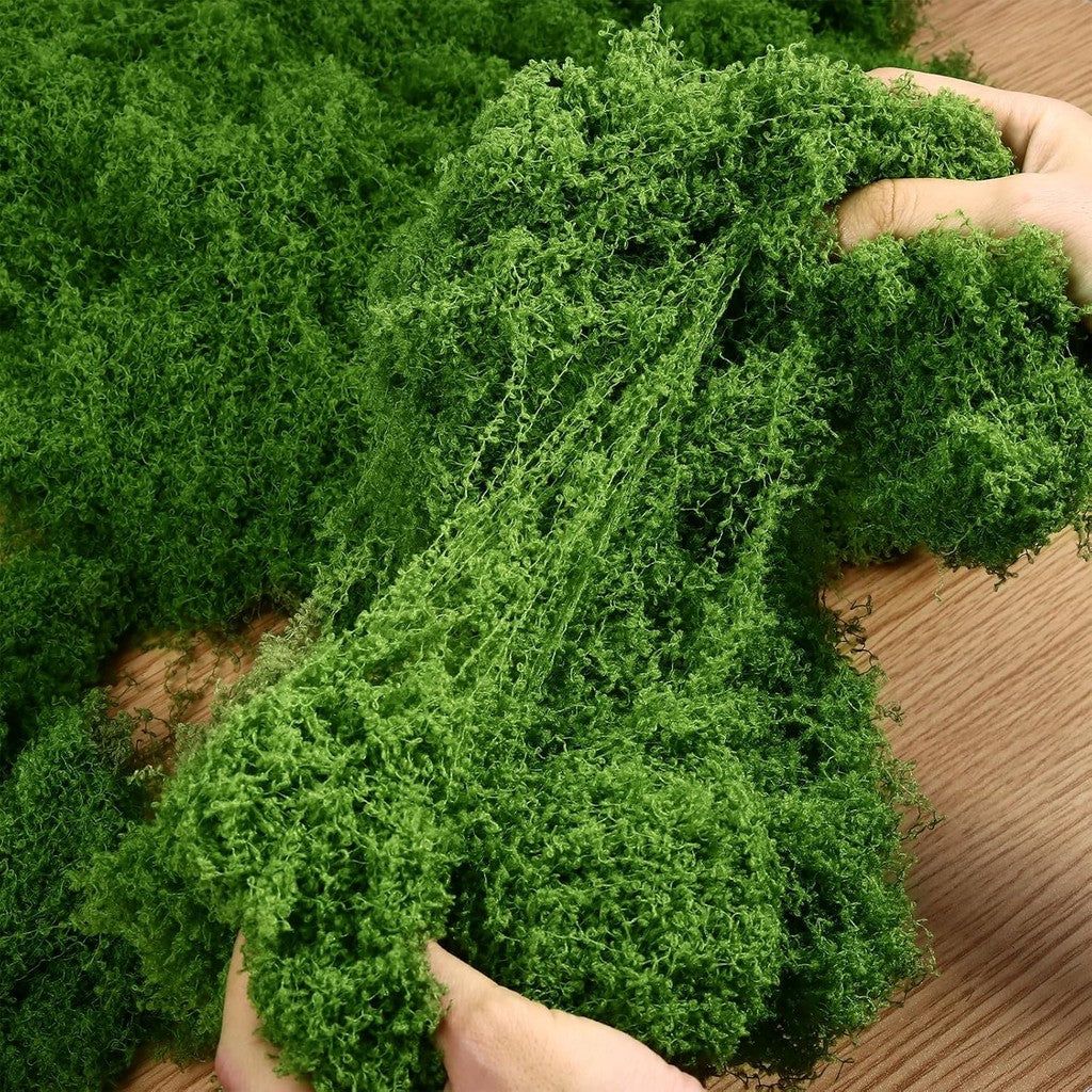 Fake Verde Moss for Potted Plants,Moss Decoración Artificial Faux Moss for Crafts Preserved Moss for DIY Decorative Moss Table Centerpieces Decoración Fairy Jardín Floral Wedding