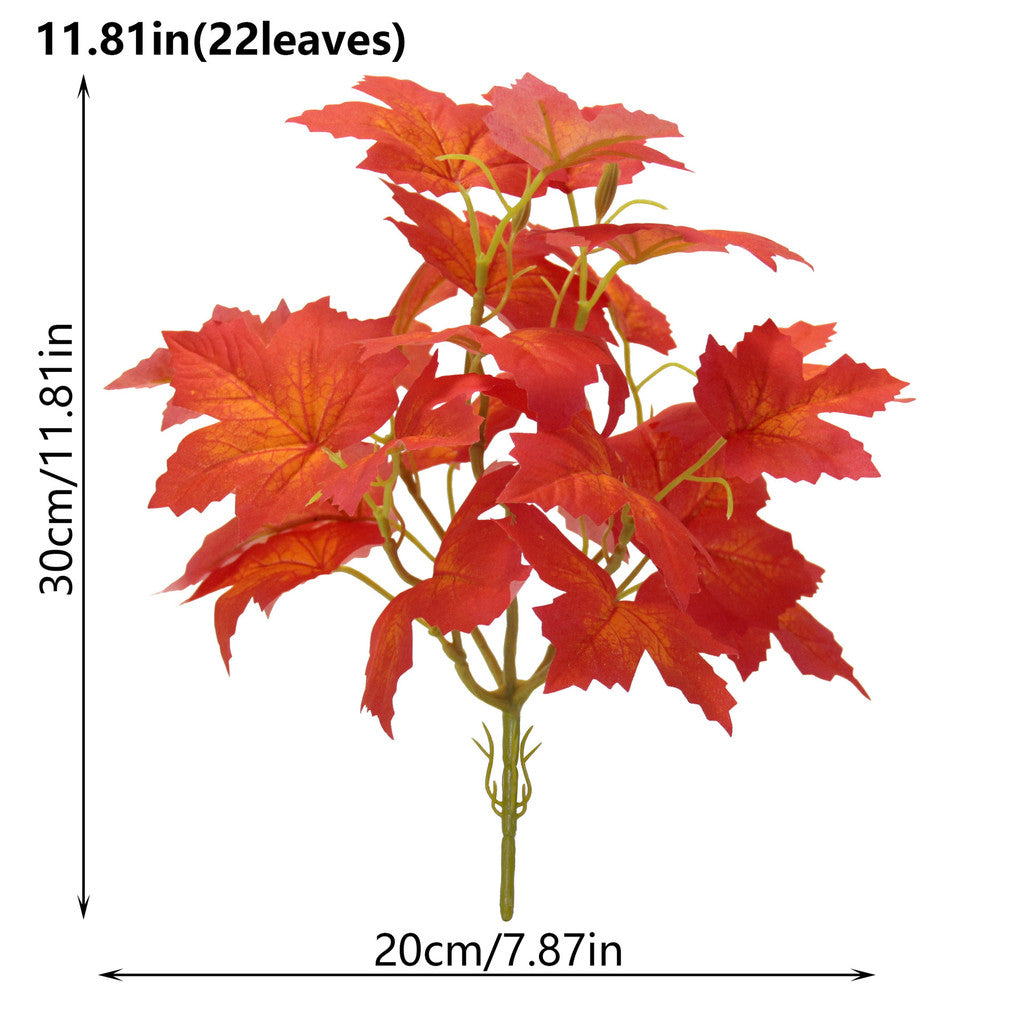 Artificial Maple Leaves Branches, Faux Autumn Leaves, Fake Fall Maple Leaves Stems, Fall Maple Shrubs, Faux Autumn Plants, Thanksgiving Decorations Table Centerpieces