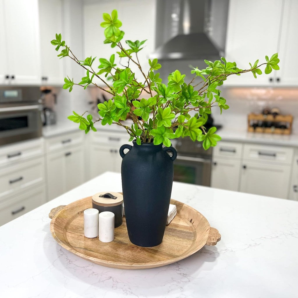 65cm Faux Artificial Vibrant Greenery Stems, Textured Minimalist Jug, Fake Stem Plants, Decorative Farmhouse, Console Table Centerpiece Decoración