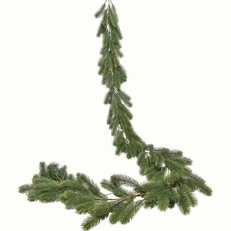 Christmas Pine Garland Artificial Cedar Greenery Vines Decoración Faux Colgante Winter Cypress Fork Ivy Rattan Xmas Pine Needles Wreath for Holiday Party Hogar Jardín Mantel Table