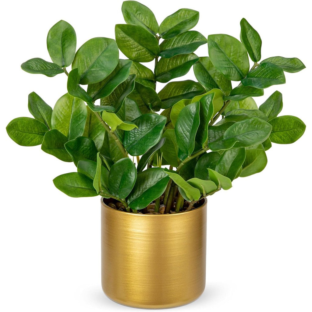Faux Plants Indoor  Artificial ZZ Plants in Gold Pot Fake Potted Zamioculcas Silk Plants for Hogar Table Decoración Bedroom Aesthetic
