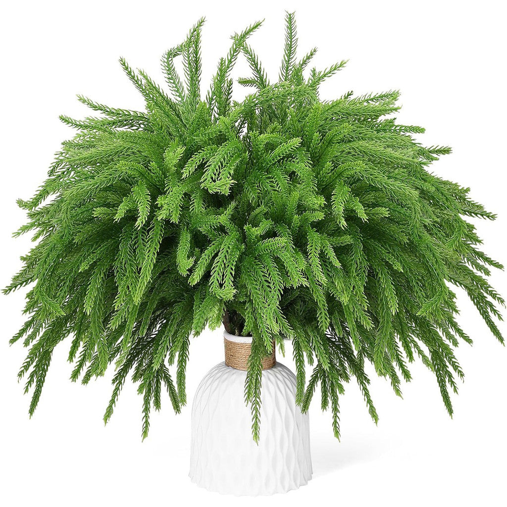 Pine Branches - 18 Inch Artificial Verde Pine Stem - Real Touch Pines Branches - Christmas Greenery Pines Branches for DIY Flower Arrangement Hogar Indoor Christmas Decoración