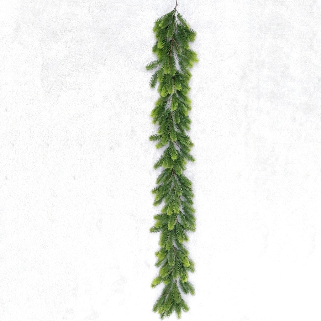 Christmas Pine Garland Artificial Cedar Greenery Vines Decoración Faux Colgante Winter Cypress Fork Ivy Rattan Xmas Pine Needles Wreath for Holiday Party Hogar Jardín Mantel Table