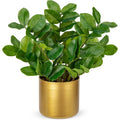 Faux Plants Indoor  Artificial ZZ Plants in Gold Pot Fake Potted Zamioculcas Silk Plants for Hogar Table Decoración Bedroom Aesthetic