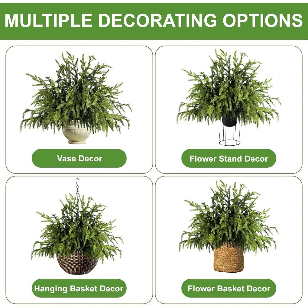 Pine Branches - 18 Inch Artificial Verde Pine Stem - Real Touch Pines Branches - Christmas Greenery Pines Branches for DIY Flower Arrangement Hogar Indoor Christmas Decoración