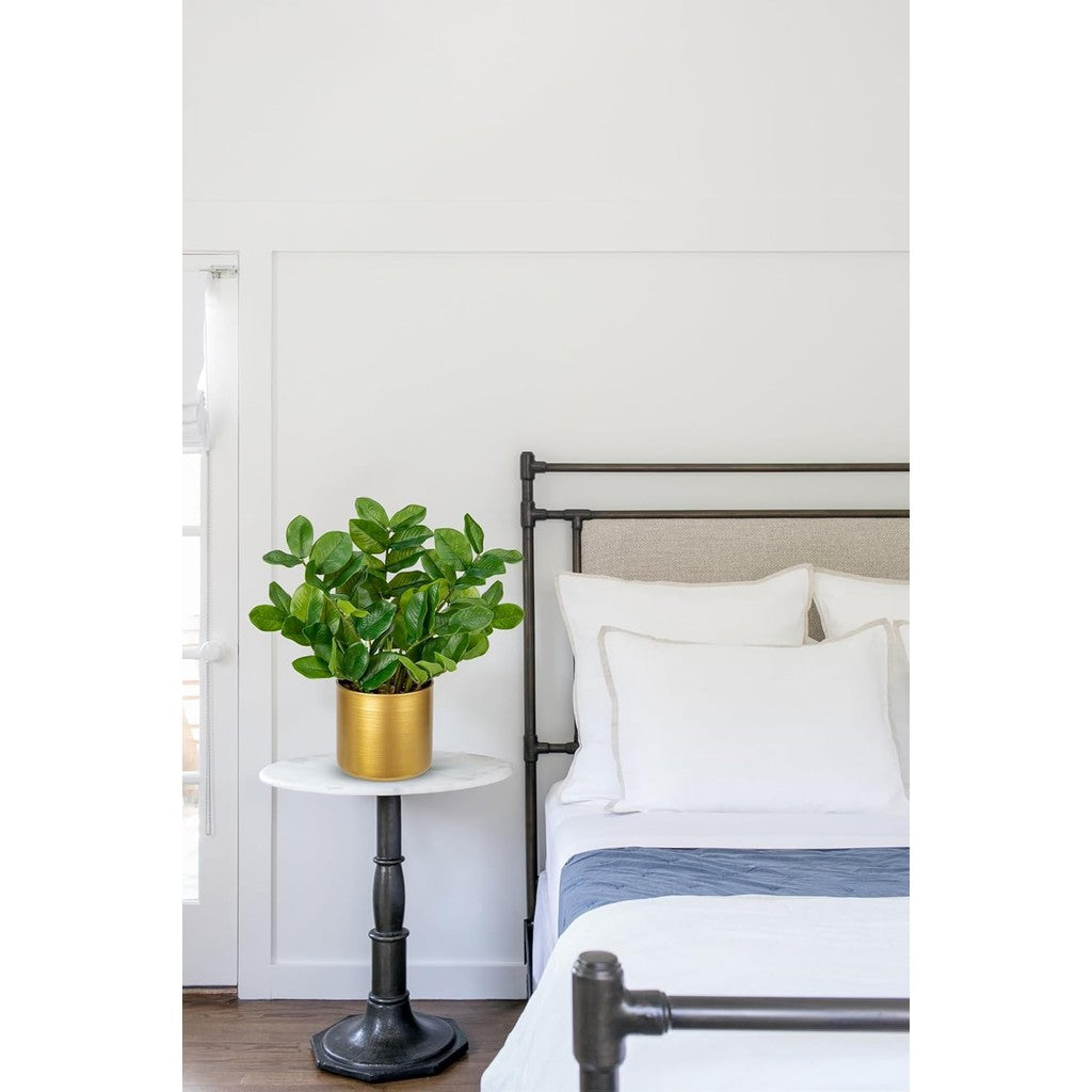 Faux Plants Indoor  Artificial ZZ Plants in Gold Pot Fake Potted Zamioculcas Silk Plants for Hogar Table Decoración Bedroom Aesthetic