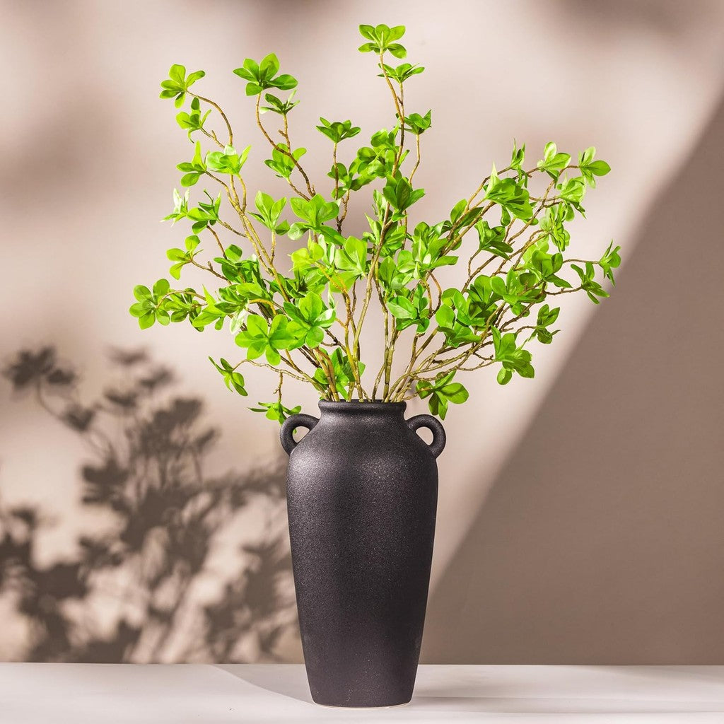 65cm Faux Artificial Vibrant Greenery Stems, Textured Minimalist Jug, Fake Stem Plants, Decorative Farmhouse, Console Table Centerpiece Decoración