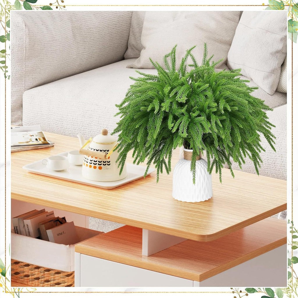 Pine Branches - 18 Inch Artificial Verde Pine Stem - Real Touch Pines Branches - Christmas Greenery Pines Branches for DIY Flower Arrangement Hogar Indoor Christmas Decoración