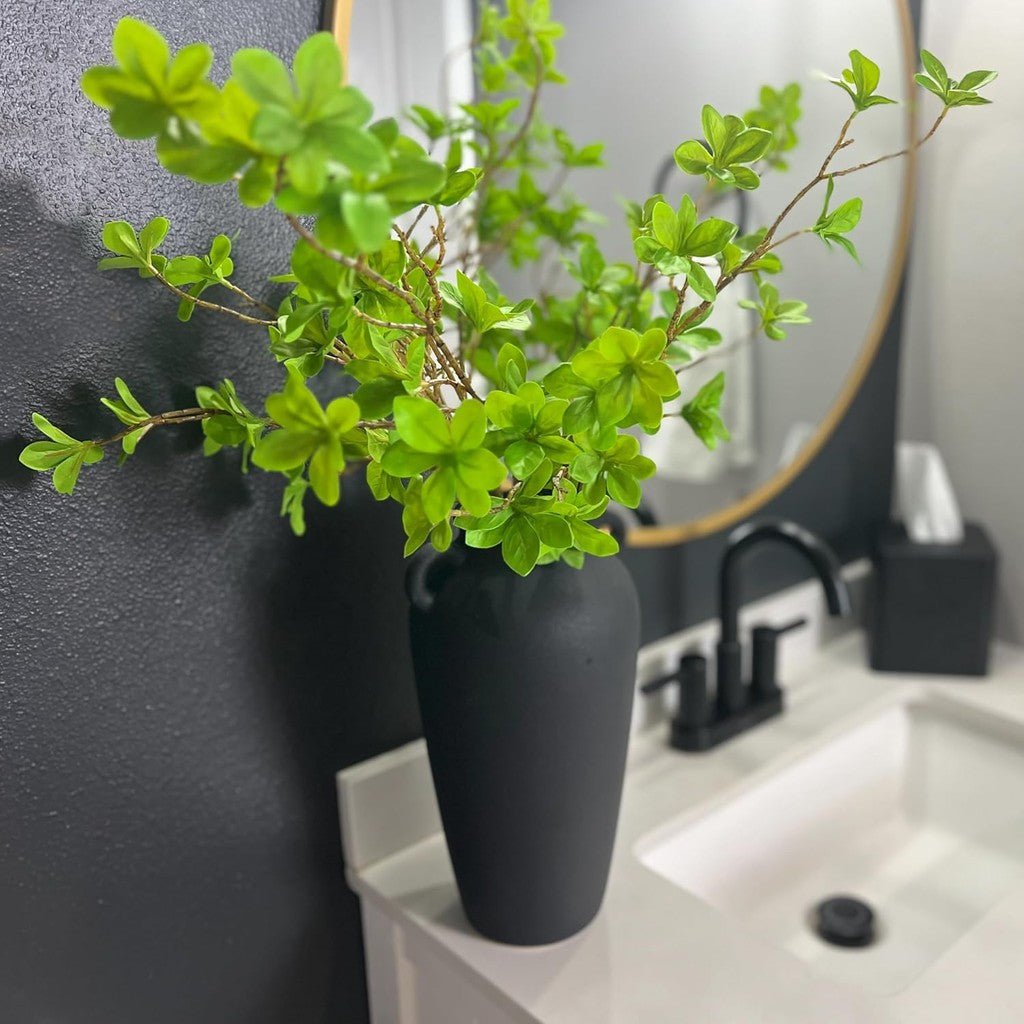 65cm Faux Artificial Vibrant Greenery Stems, Textured Minimalist Jug, Fake Stem Plants, Decorative Farmhouse, Console Table Centerpiece Decoración