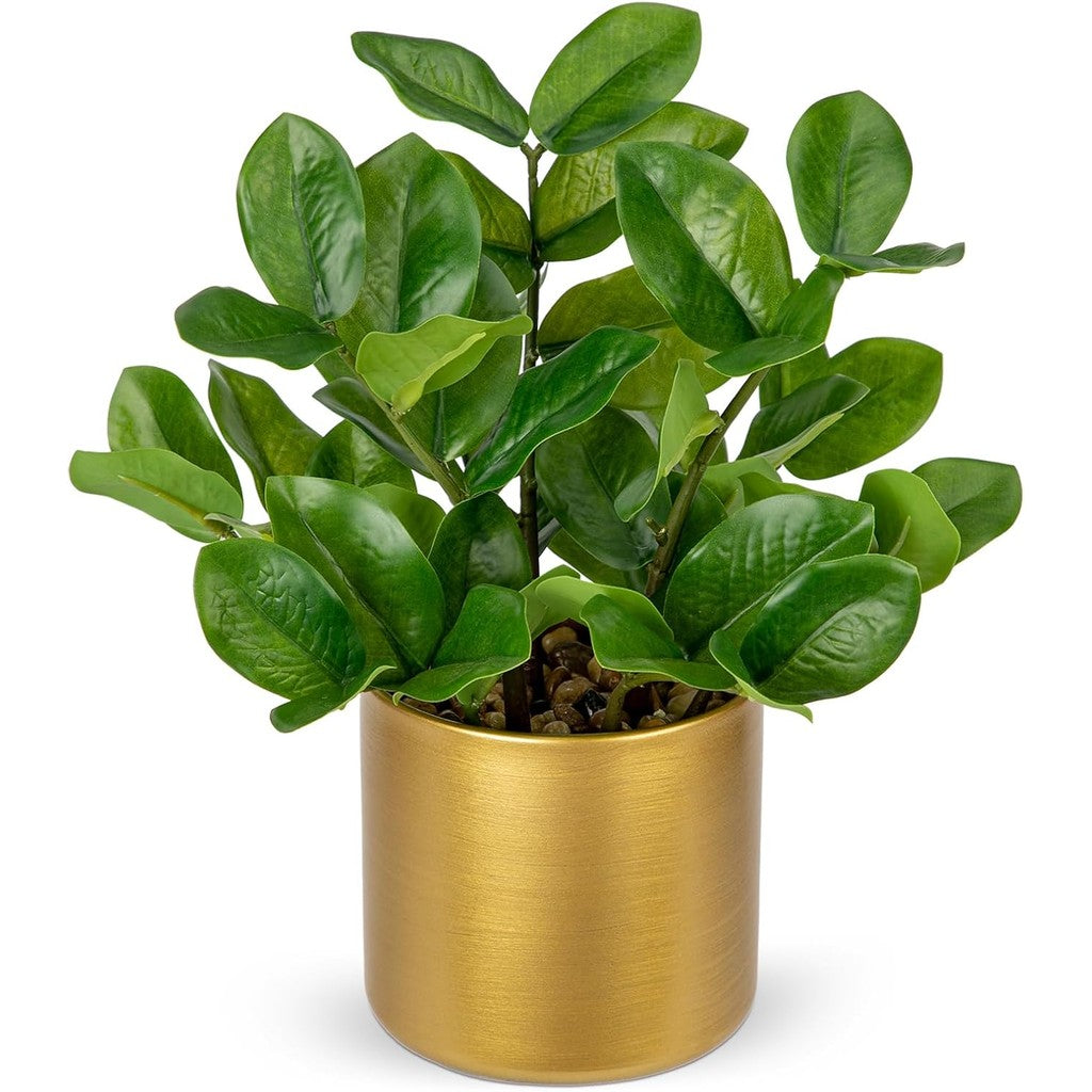 Faux Plants Indoor  Artificial ZZ Plants in Gold Pot Fake Potted Zamioculcas Silk Plants for Hogar Table Decoración Bedroom Aesthetic